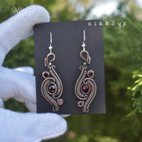Garnet Copper Earrings #230914